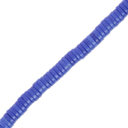 Perles rondelles Heishi imit pierre gemme 5x1.5mm - Agate teintée Bleu foncé x40cm