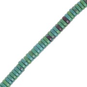 Perles rondelles Heishi imit pierre gemme 5x1.5mm - Agate teintée Vert bleu x40cm|raw }}