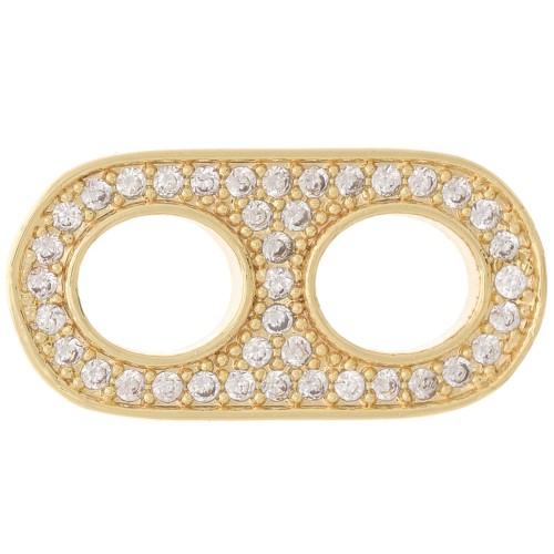 Intercalaire languette de capsule 18x9 mm avec oxydes de Zirconium  - Crystal - Doré x1