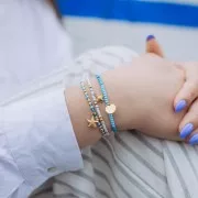 Breloque coquillage 9x10 mm - Acier inoxydable 316L Doré x1