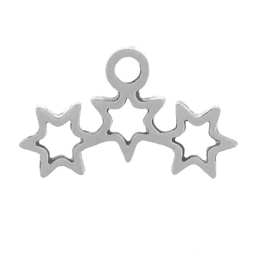 Breloque étoiles 6.5x11 mm - Acier inoxydable 304 x1