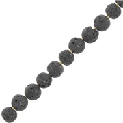 Perles rondes 4 mm en Pierre de Lave teintée - Gris foncé x20|raw }}