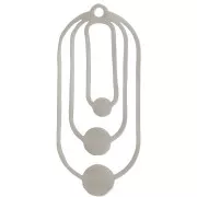 Pendentif design 31x14mm pour cabochon 3 mm, 4 mm & 5 mm - Acier inoxydable 201 x1