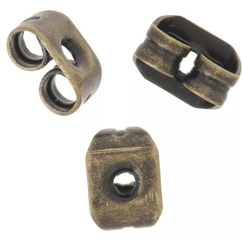 Poussoirs - Poussettes pour clous d'oreilles 5x3 mm - Bronze x10