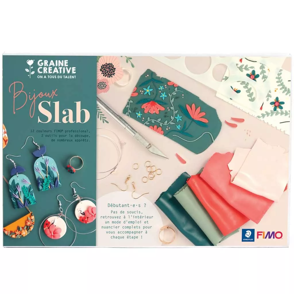 Kit de modelage Fimo - Bijoux Slab - Créer des bijoux avec la technique ...