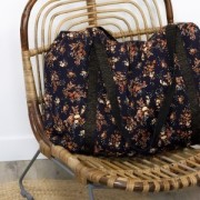 Sangle large métallisée 30 mm - Noir - Argenté x1m