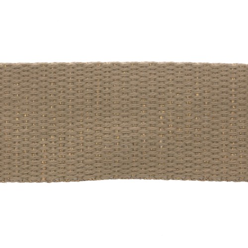 Sangle large métallisée 30 mm - Sable - Doré x1m