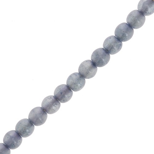 Perles rondes en verre recyclé tchèque 3 mm - Alabaster Strom Cloud x50