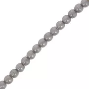 Perles rondes en verre recyclé tchèque 3 mm - Alabaster Charcoal Grey x50