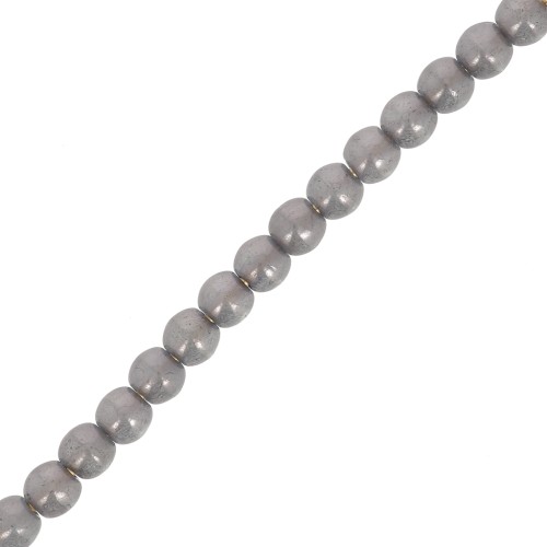 Perles rondes en verre recyclé tchèque 3 mm - Alabaster Charcoal Grey x50