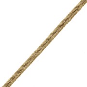 Soutache Luxor fabrication italienne 3 mm - Marron clair - Doré x1m|raw }}