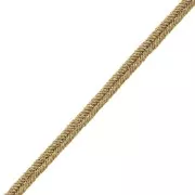 Soutache Luxor fabrication italienne 3 mm - Marron clair - Doré x1m