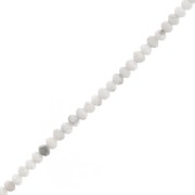 Perles rondes aplaties facettées 3.5x2.5 mm pierre gemme  - Howlite x39cm|raw }}