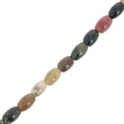 Perles olive en pierre gemme 7x4 mm - Agate indienne x39cm|raw }}
