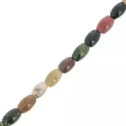 Perles olive en pierre gemme 7x4 mm - Agate indienne x39cm