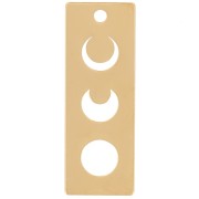 Pendentif rectangle évidé 18x6.5 mm motif lune - exclu Perles&Co - Doré à l'or fin