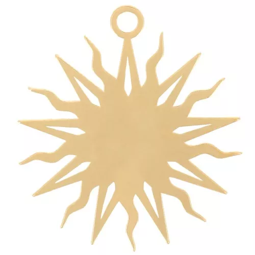 Pendentif soleil 16 mm - exclu Perles&Co - Doré à l'or fin x1