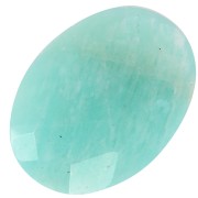 Cabochon ovale facetté 18x13 mm en pierre gemme - Amazonite x1|raw }}