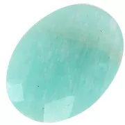 Cabochon ovale facetté 18x13 mm en pierre gemme - Amazonite x1