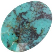 Cabochon ovale facetté 18x13 mm en pierre gemme - Turquoise x1|raw }}