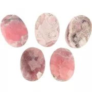 Cabochon ovale facetté 18x13 mm en pierre gemme - Rhodochrosite x1