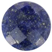 Cabochon rond facetté 15 mm en pierre gemme - Lapis lazuli x1