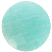 Cabochon rond facetté 15 mm en pierre gemme - Amazonite x1