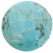 Cabochon rond facetté 15 mm en pierre gemme - Turquoise x1|raw }}
