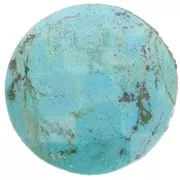 Cabochon rond facetté 15 mm en pierre gemme - Turquoise x1