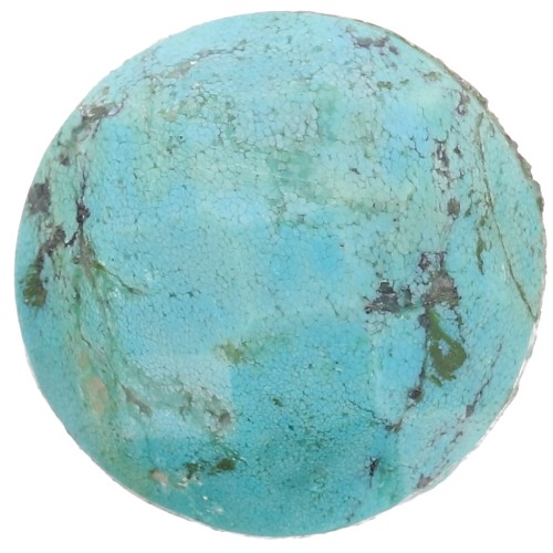 Cabochon rond facetté 15 mm en pierre gemme - Turquoise x1