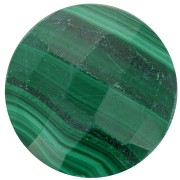 Cabochon rond facetté 15 mm en pierre gemme - Malachite x1