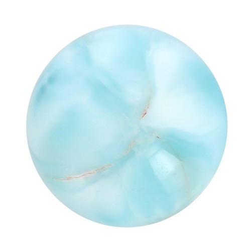 Cabochon rond 10 mm en pierre gemme - Larimar x1