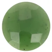 Cabochon rond facetté 12 mm en pierre gemme - Serpentine x1