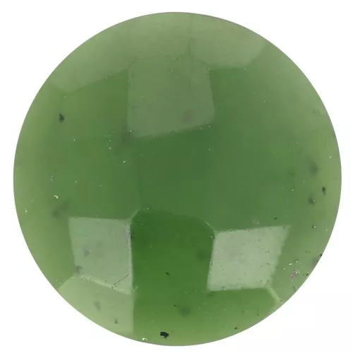 Cabochon rond facetté 12 mm en pierre gemme - Serpentine x1