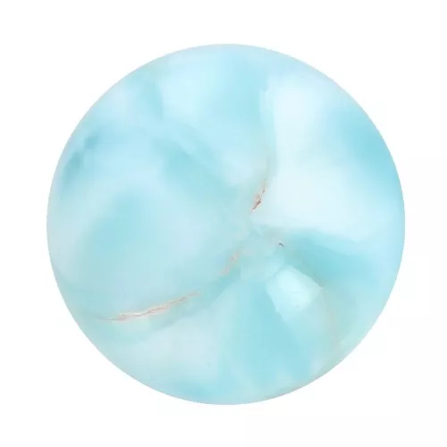 Cabochon rond 8 mm en pierre gemme - Larimar x1