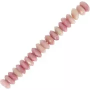 Perles rondelles facettées - Heishi en pierre gemme 5.5x2 mm - Rhodonite x20