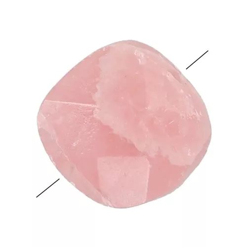 Perle carrée 6 mm facettée en pierre gemme - Rhodochrosite x1