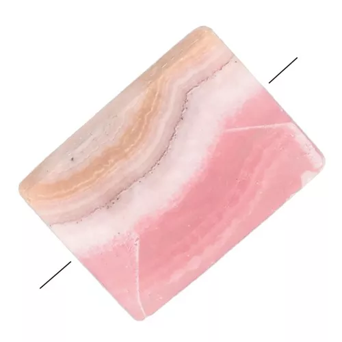 Perle rectangle 7x5 mm facettée en pierre gemme - Rhodochrosite x1