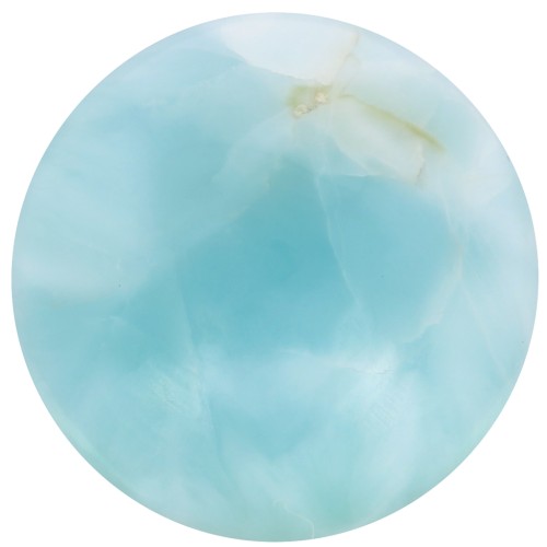 Cabochon rond 12 mm en pierre gemme - Larimar x1