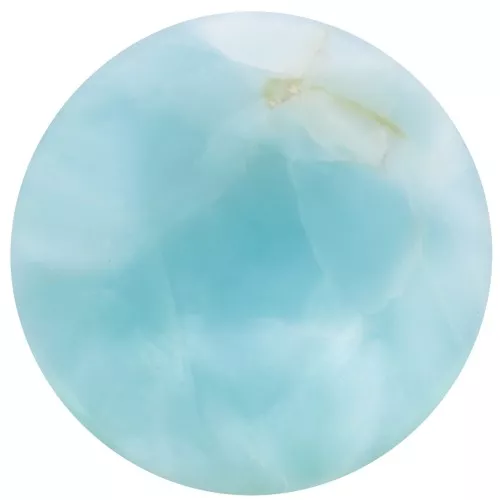 Cabochon rond 12 mm en pierre gemme - Larimar x1