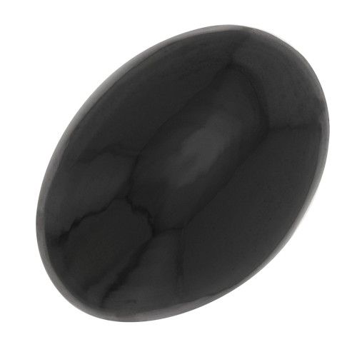 Cabochon ovale 14x10 mm en pierre gemme - Spinelle noir x1