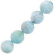 Perle ronde 8 mm pierre gemme - Larimar x1