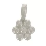 Mini breloque fleur perlée 5.5 mm - Argent 925 x1
