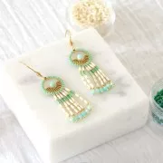 Breloques rondes facettées 3 mm Amazonite sur clou tête boule en Argent 925 x6