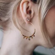 Breloques rondes facettées 3 mm Quartz rose sur clou tête boule en Argent 925 x6