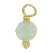 Breloques rondes facettées 3 mm Aventurine sur clou en Argent 925 Doré Or fin x6|raw }}