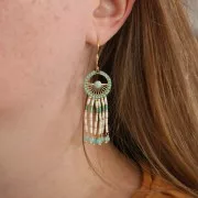 Breloques rondes facettées 3 mm Amazonite sur clou en Argent 925 Doré Or fin x6