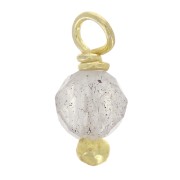 Breloques rondes facettées 3 mm Labradorite sur clou en Argent 925 Doré Or fin x6|raw }}
