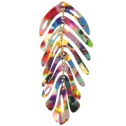 Pendentif feuille 71x28 mm - Ecaille tortue - Multicolore x1|raw }}