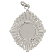 Pendentif losange plissé 19x14 mm pour cabochon 6 mm - Acier inoxydable 316L x1|raw }}